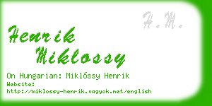 henrik miklossy business card